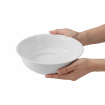 daiktų Metalinis dubuo, baltas, emalio imitacijos, Ø25cm, aukštis7cm