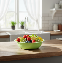 daiktų Dekoratyvinis dubuo metalinis emalio išvaizdos dubuo žalias laimas 25cm