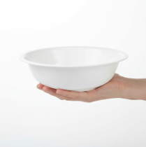 daiktų Metalinis dubuo, baltas, emalio imitacijos, Ø36 cm, aukštis 9,5 cm