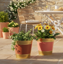 daiktų Metalinis augalų vazonas/gėlių vazonas/sodintuvas, Ø26cm, aukštis 22cm, 4 dalys