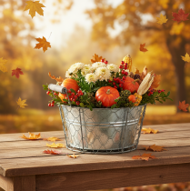 daiktų Augalų krepšelis su įdėklu, vielinis krepšelis, vazonas, pavasario sidabro spalvos, baltai dažytas, shabby chic spalvos, Ø22 cm, aukštis 17,5 cm