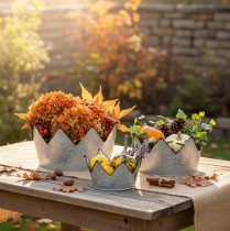 daiktų Dekoratyvinis dubenėlis su metaliniu vainikėliu Ø26,5/22,5/19 cm, 3 vnt. rinkinys