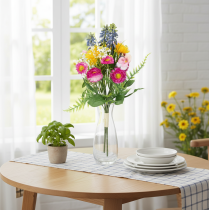 daiktų Dirbtinių gėlių puokštė, pavasarinė dekoracija svetainei ir biurui, 37 cm