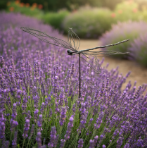 daiktų Dragonfly metalo metalo figūrėlės gėlių kištukas W28cm 2vnt