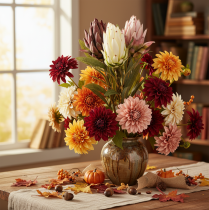 daiktų Dirbtinės protea gėlės Leucadendron 65cm 3vnt