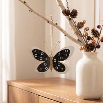 daiktų Wall Art Butterfly Deco juodas baltas auksas metalinis 15 cm