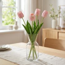 daiktų Tulpės dirbtinio rožinio stiebo gėlė H67cm