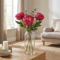 daiktų Dirbtinis bijūnas elegantiškam interjero dekoravimui, 58 cm