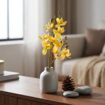 daiktų Maža orchidėja Phalaenopsis dirbtinė geltona 30cm