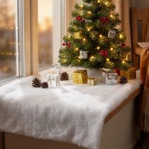 daiktų Sniego antklodė deco dirbtinis sniego kilimėlis sniego kilimas baltas 200×50cm