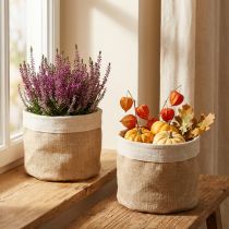daiktų Sodinamosios džiuto audinio krepšelis Utensilo Natural Ø21cm H19cm 3vnt