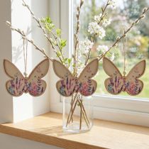 daiktų Butterfly Medinė Dekoratyvinė Kabykla Lininė 11,5x9,5cm 6 vnt