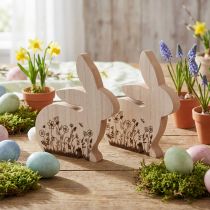 daiktų Bunny Wood Sėdimųjų gėlių raštas Natural White 24×24cm 2 vnt