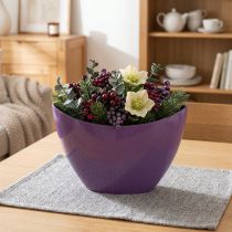 daiktų Augalinės valties dekoratyvinis dubuo violetinis 20×9cm H12cm
