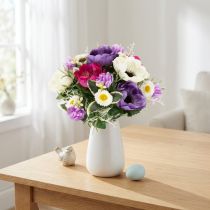 daiktų Dirbtinių gėlių puokštė iš plukių, pavasarinė dekoracija, universalus, modernus dizainas, 26 cm