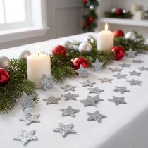 daiktų Star Glitter 1,5cm sidabro apibarstymui 144vnt