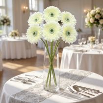 daiktų Gerbera dirbtinė balta 62cm 6 vnt