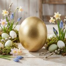 daiktų Stručio kiaušinio puošmena išpūsta Velykų puošmena auksinė Ø12cm H14cm