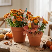 daiktų Nykštuko puošmena su gėlių kamščiu medžiu 4×10,5cm 12vnt