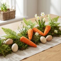 daiktų Morkų dekoravimas morkos flokuotos oranžinės žalios H23cm 8 vnt