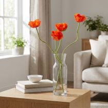 daiktų Aguonos dirbtinės gėlės oranžinės 58cm–74cm 3vnt