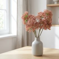 daiktų Šeivamedžio dirbtinio rožinio žiedo šakelė 52cm 4vnt