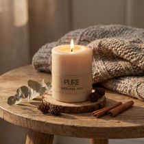 daiktų PURE Pillar Candle Beige Wenzel žvakės Šviesiai rudos 90/70mm