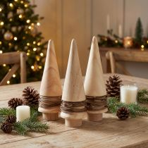 daiktų Mini eglutės medžio apdaila natūrali stalo puošmena H13,5cm 3 vnt