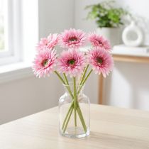 daiktų Dirbtinės gerberos sodo gėlės, rožinės, 47 cm, 6 vnt.