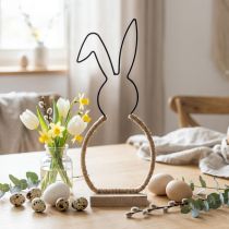 daiktų Velykų zuikio stalo puošmena Velykų vielos boho dekoravimo zuikis 32cm