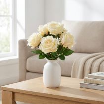 daiktų Dirbtinės rožės Dirbtinių gėlių puokštė Rožių kreminė Geltona Pick 54cm