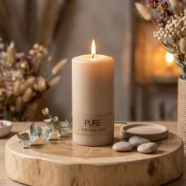 daiktų PURE kolonų žvakė Beige Wenzel žvakės 130/70mm