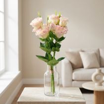daiktų Dirbtinės gėlės Eustoma Lisianthus rožinė kreminė 52cm 5 vnt