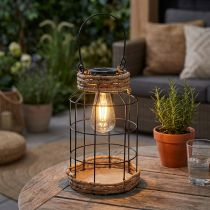 daiktų Sodo šviesa saulės metalo juoda natūrali Ø18cm H29cm