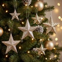 daiktų Glitter star šampanas 9,5/5cm 18 vnt