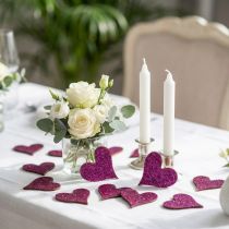 daiktų Taškinė dekoracija širdelė violetinė 3-5cm 48 vnt