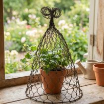 daiktų Vielinis gaubtas, dekoratyvinis varpelis, grotelės iš metalo Ruda H25cm Ø16cm