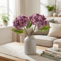 daiktų Dirbtinės hortenzijos, violetinės, dirbtinės gėlės, hortenzijos, 34 cm, 2 vnt.