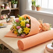 daiktų Floristinė krepinio popieriaus lašiša 50x250cm