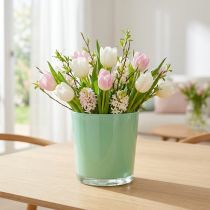 daiktų Stiklinis puodas Ø11,5cm H10,8cm mėtų žalias