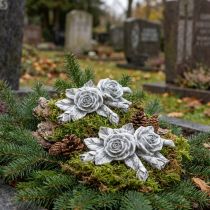 daiktų Rožė kapo dekoravimui poliresin 10cm x 8cm 6 vnt