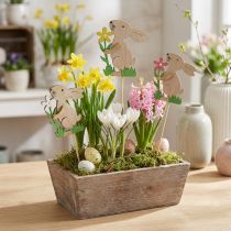 daiktų Gėlių kamštukas zuikis iš medžio 9cm 12 vnt