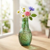 daiktų Mini vaza žalia stiklinė vaza gėlių vaza deimantai Ø6cm H11,5cm