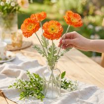 daiktų Dirbtinės aguonos Vasarinės Gėlės Oranžinės Ø7cm L78cm 3vnt