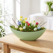 daiktų Dekoratyvinis dubuo, augalų dubuo, pastelinė žalia 39cm x 12cm H13cm