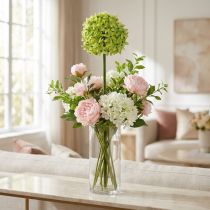 daiktų Dekoratyvinis svogūnas Allium, šilkinė gėlė, dirbtinis rutulinis poro žalias Ø20cm L72cm