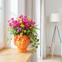 daiktų Augalų galvutė Planter Bust Augalų vazonas Oranžinis 13,5 × 13 × 14 cm