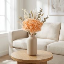 daiktų Džiovintų hortenzijų puokštė elegantiškoms namų dekoracijoms, 65 cm