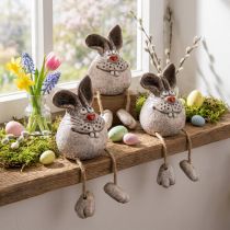 daiktų Bunny keramikinė dekoratyvinė triušio krašto taburetė 6,5×7×9,5cm 3 vnt
