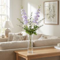 daiktų Dirbtinės gėlės Delphinium šviesiai violetinės ant stiebo 90cm 2vnt